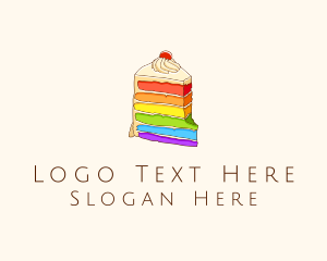 Colorful Rainbow Cake Logo