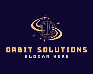 Galaxy Planet Orbit logo design