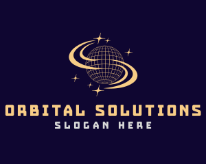 Galaxy Planet Orbit logo design