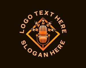 Voice Actor - Radio Recording Microphone logo design