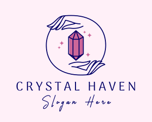 Crystal Gem Jeweler Hand logo design