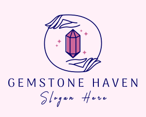 Crystal Gem Jeweler Hand logo design