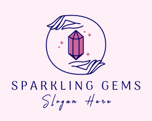 Crystal Gem Jeweler Hand logo design