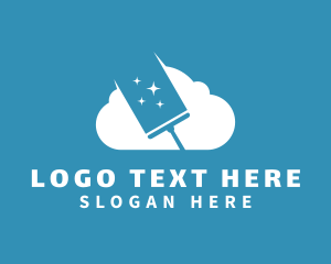 Clean - Cleaning Squeegee Cloud logo design