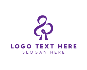 Slot - Lucky Ribbon Clover logo design