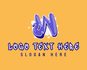 Vibrant - Blockbuster Graffiti Letter W logo design