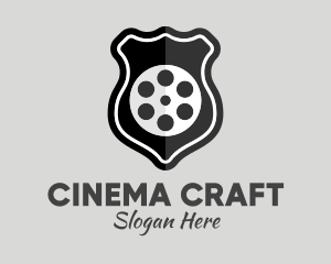 Filmmaking - Monochrome Film Reel Badge logo design