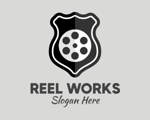 Monochrome Film Reel Badge  logo design