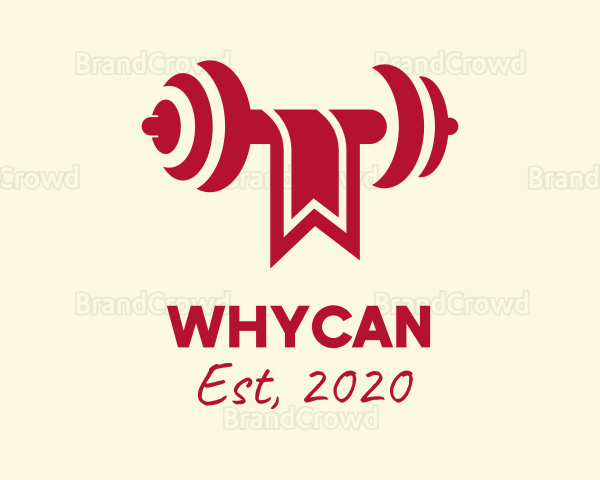 Red Gym Barbell Banner Logo