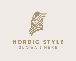 Nordic Warrior Head logo design