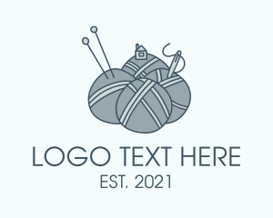 Knit - Yarn Ball House logo design