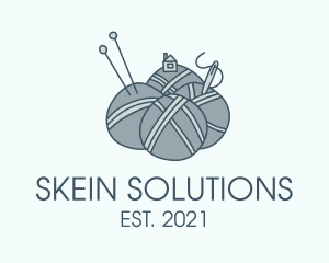 Skein - Yarn Ball House logo design