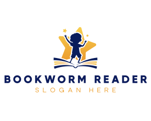 Reader - Preschool Book Education logo design