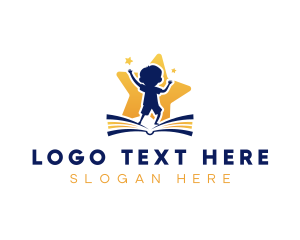 Reader - Preschool Book Education logo design