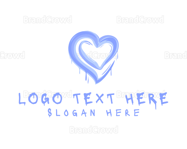 Brush Paint Heart Logo