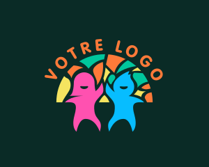 Care - Colorful Mosaic Children logo design