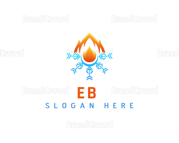 Snowflake Air Condition Fire Logo