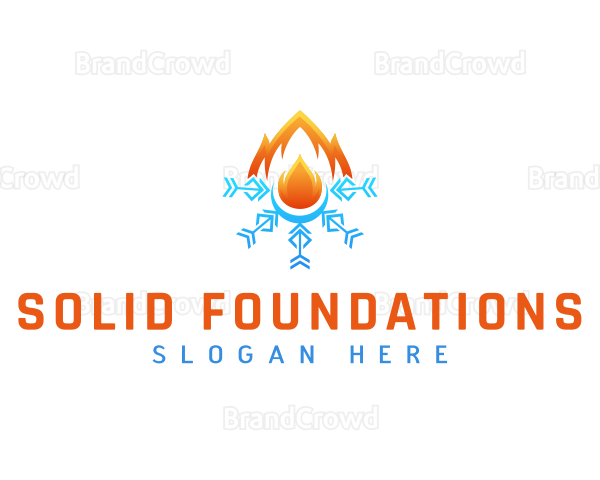 Snowflake Air Condition Fire Logo