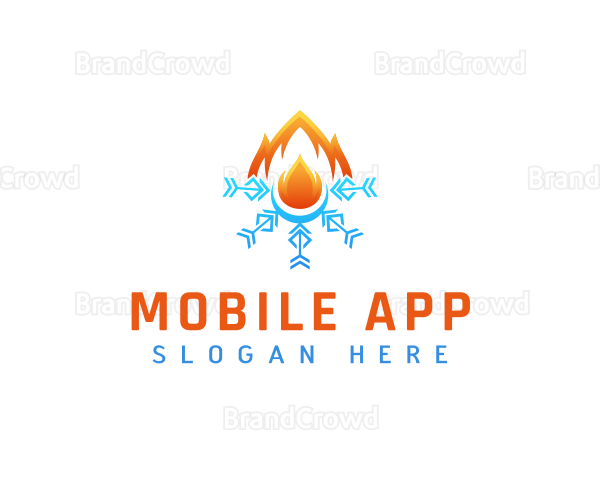 Snowflake Air Condition Fire Logo