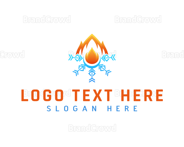 Snowflake Air Condition Fire Logo