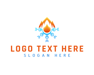 Heat - Snowflake Air Condition Fire logo design
