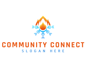 Snowflake Air Condition Fire Logo