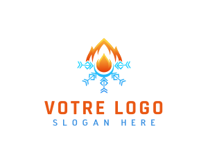 Snowflake Air Condition Fire Logo