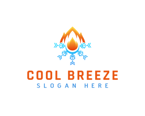 Snowflake Air Condition Fire logo design