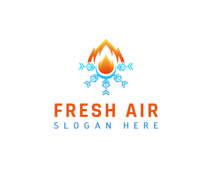 Snowflake Air Condition Fire logo design