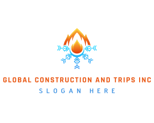Blaze - Snowflake Air Condition Fire logo design
