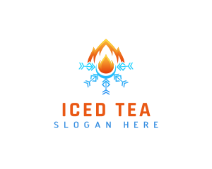 Snowflake Air Condition Fire logo design