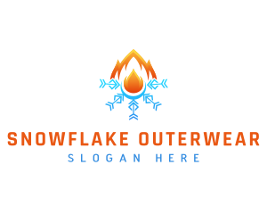 Snowflake Air Condition Fire logo design