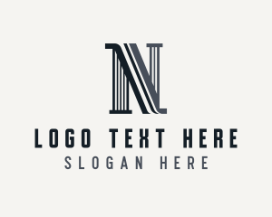 Court - Pillar Corporate Letter N logo design
