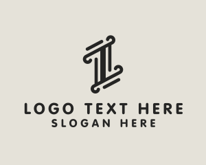 Pillar - Architecture Column Letter I logo design