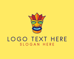 Ancient-tribe - Ancient Mayan Mask logo design