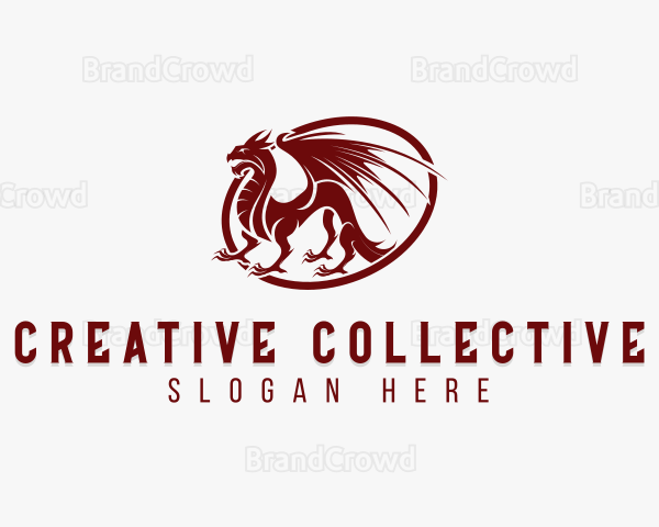 Mythical Dragon Creature Logo