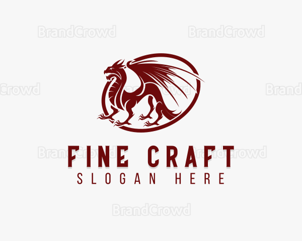 Mythical Dragon Creature Logo