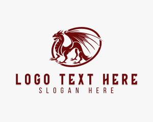 Mythical Dragon Creature Logo