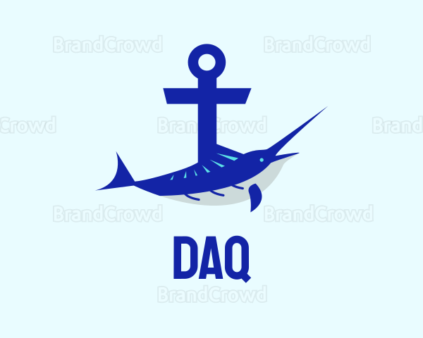 Blue Swordfish Anchor Logo