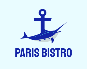 Blue Swordfish Anchor logo design