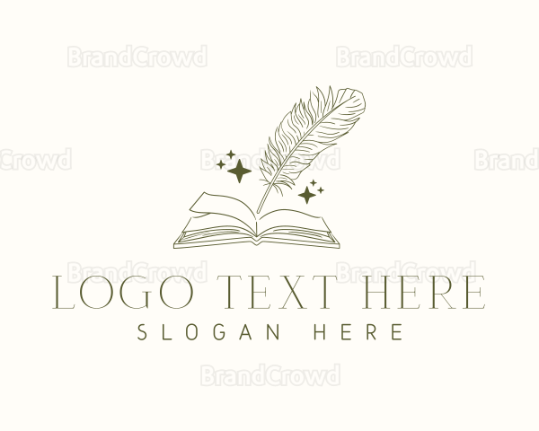 Book Feather Quill Logo