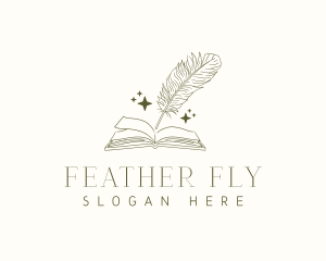 Book Feather Quill logo design