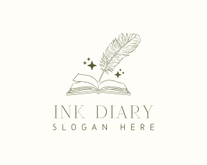 Diary - Book Feather Quill logo design