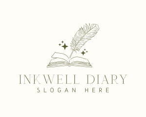 Diary - Book Feather Quill logo design