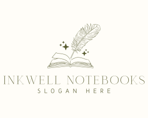 Notebook - Book Feather Quill logo design
