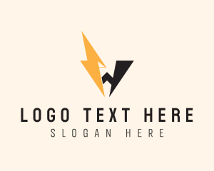 Construction Supply - Lightning Letter W Bolt logo design