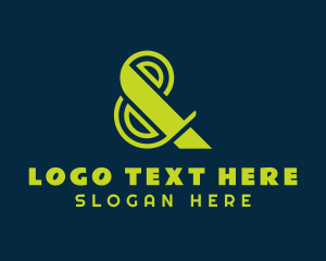 Lettering - Green Modern Ampersand logo design