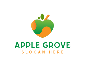 Heart Apple Juice logo design