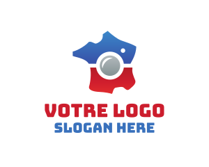 Photo - France Map Camera logo design