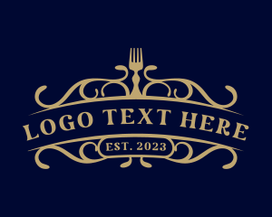 Elegant - Fork Utensil Cuisine logo design